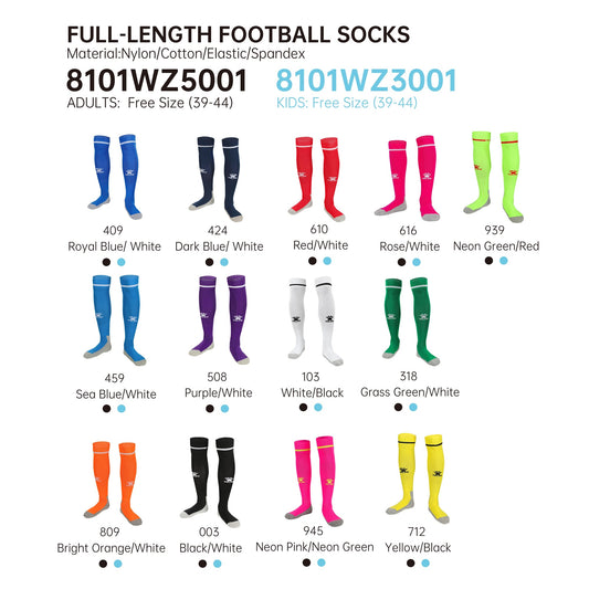 Hoop Full Length Football Sock - 13 Colours