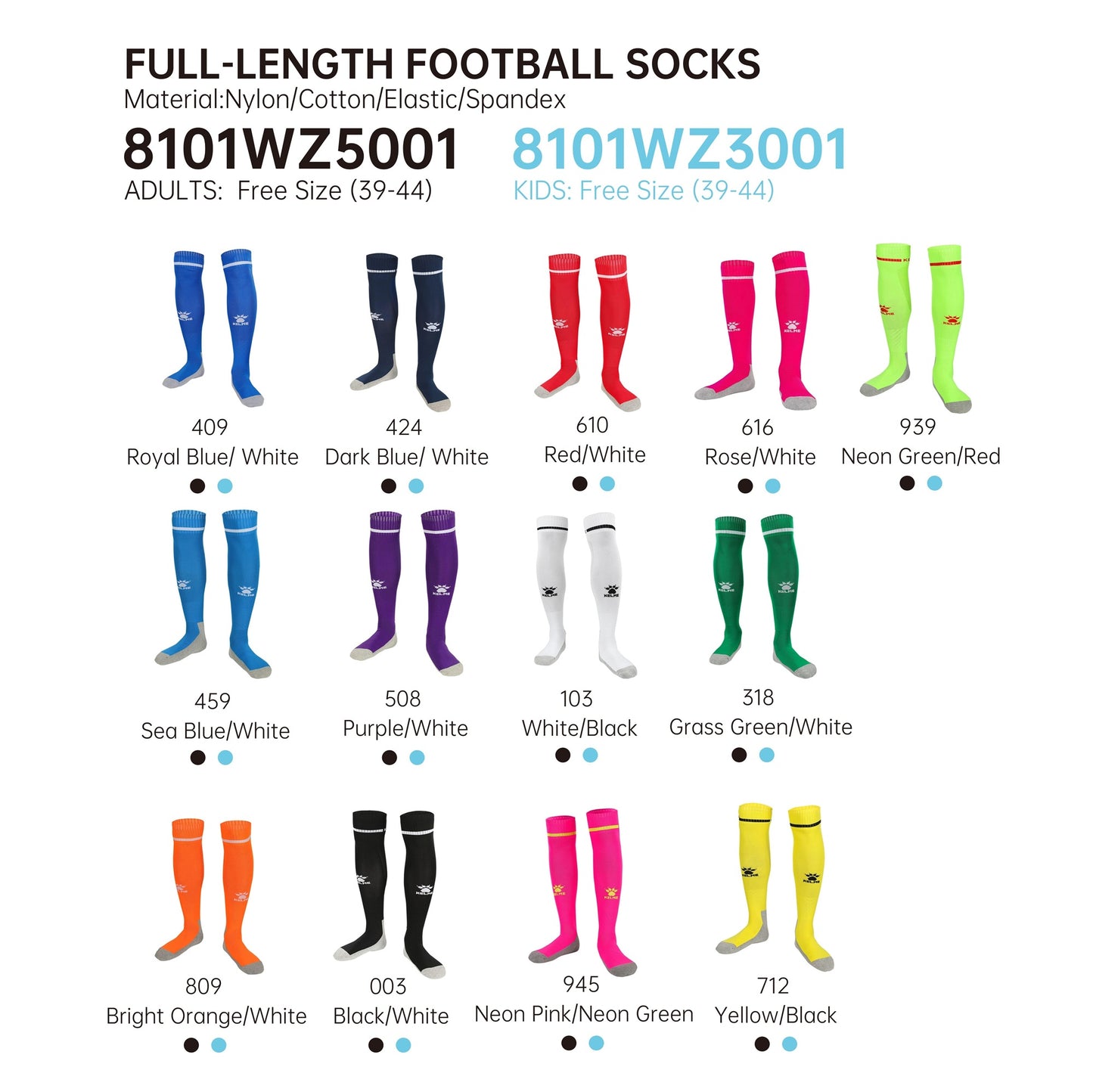 Hoop Full Length Football Sock - 13 Colours